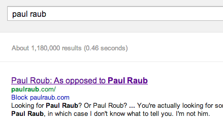 Searching Google for "Paul Raub"