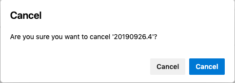 Dialog box titled "Cancel", with question "do you want to cancel?" and two buttons, each labeled "Cancel"